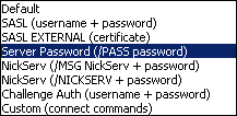 Menu showing Selection of /PASS command