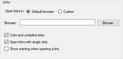 Links options