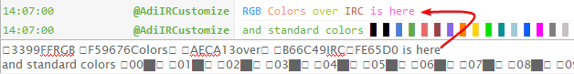 Colors output example