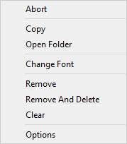 DCC transfer context menu